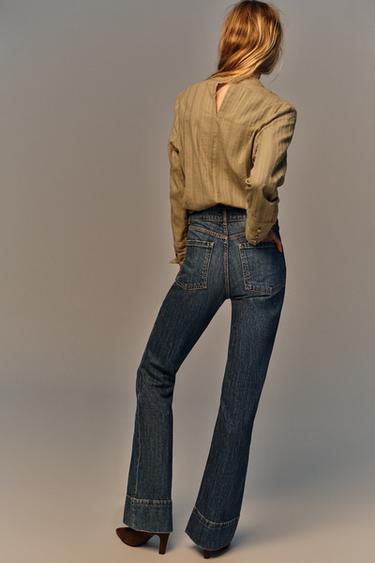 JEAN Z1975 ÉVASÉ TAILLE MOYENNE NERVURE - Bleu / Vert de Zara - Image 5