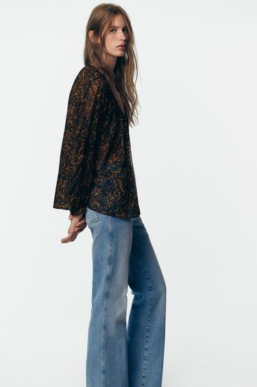 ANIMAL PRINT SEMI-SHEER BLOUSE - Leopard by Zara - Image 4