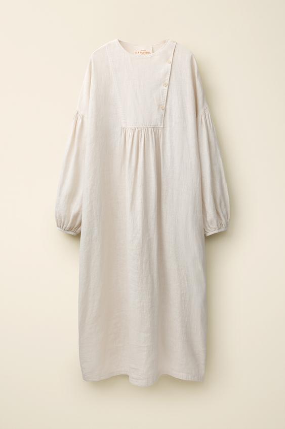 zara linen dress beige - 100% Created By Caramel London X Zara - Ecru - S Style:EP00461BK