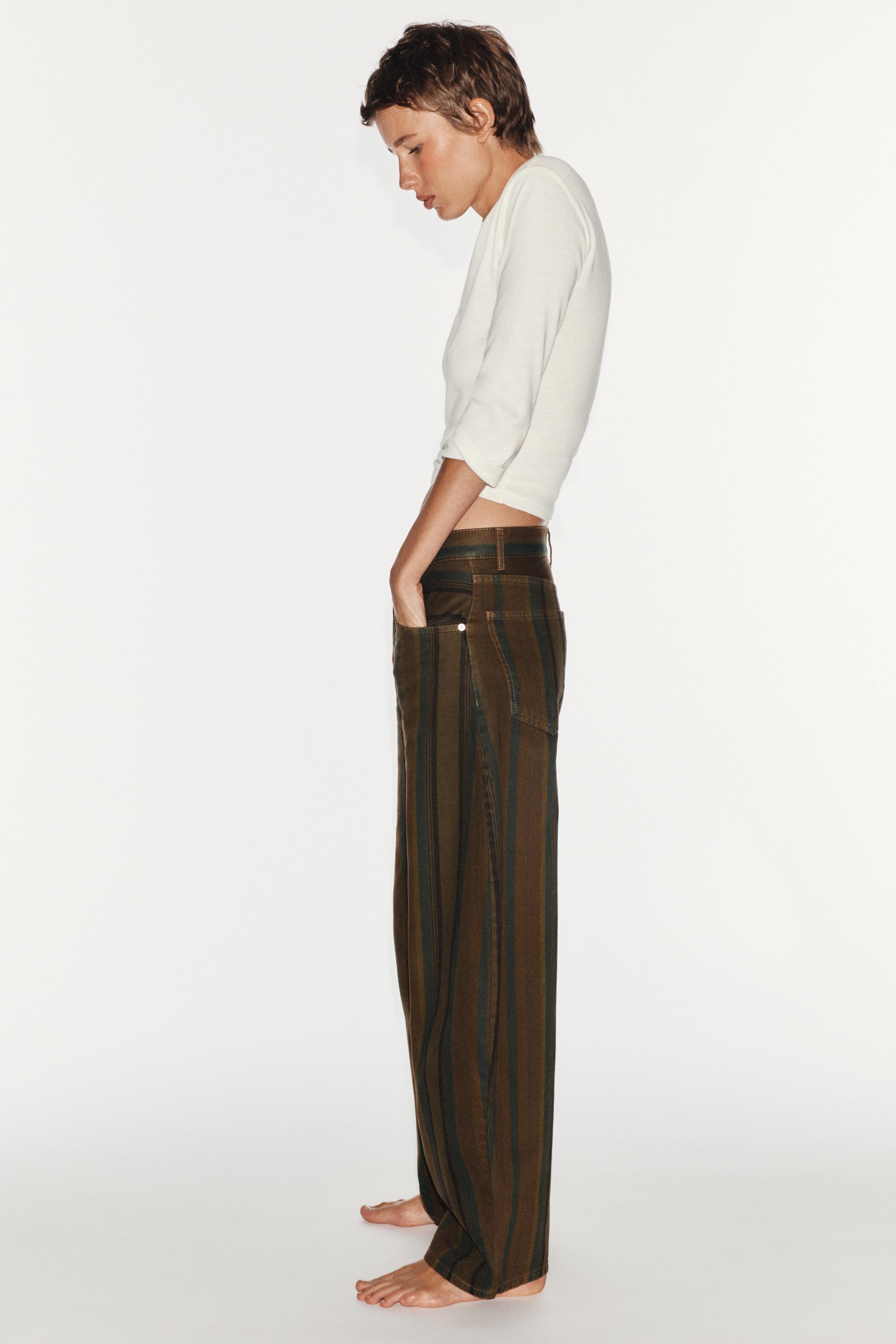 JEAN TRF BARREL TAILLE NORMALE À RAYURES