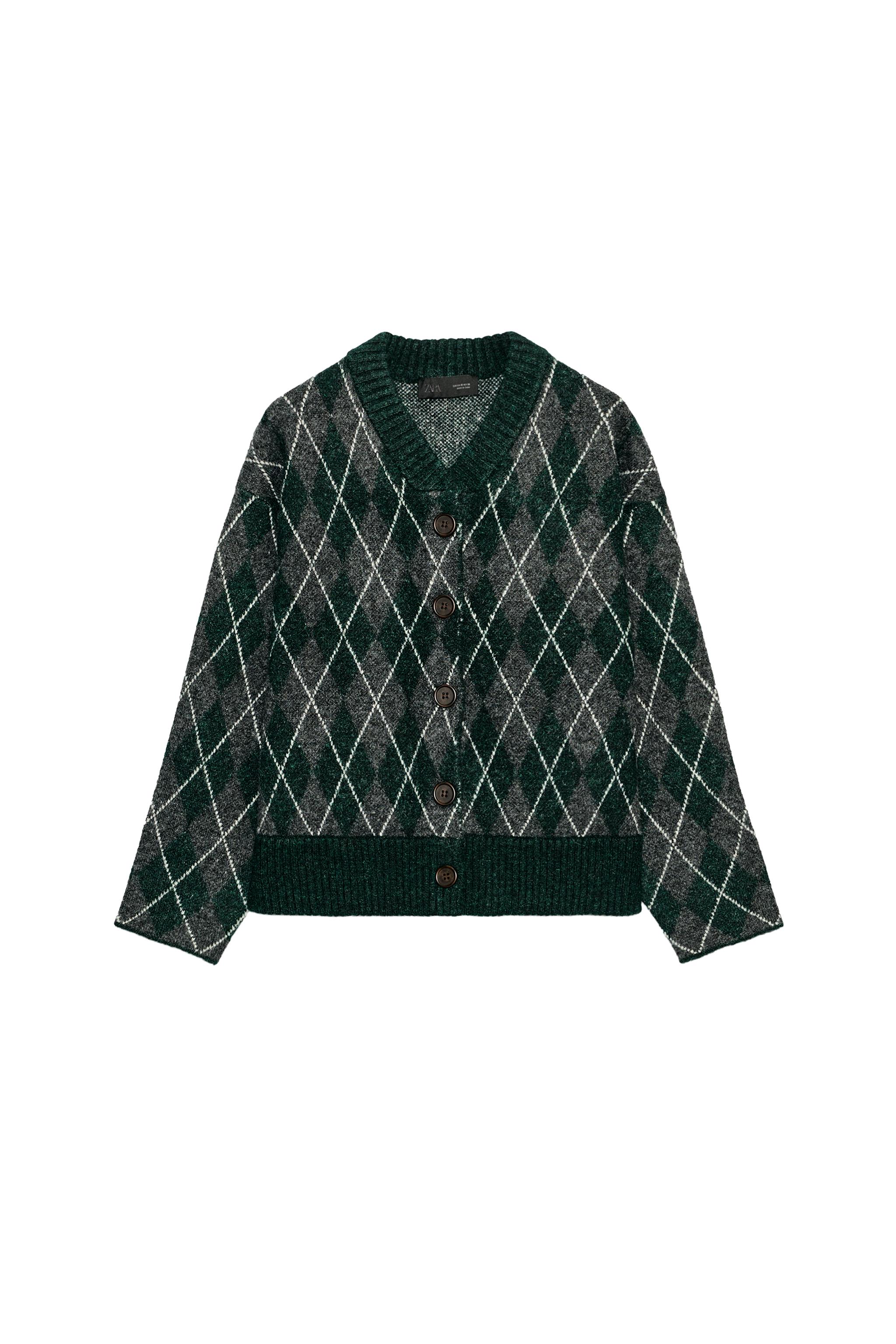 ARGYLE KNIT CARDIGAN - Multicoloured | ZARA South Africa