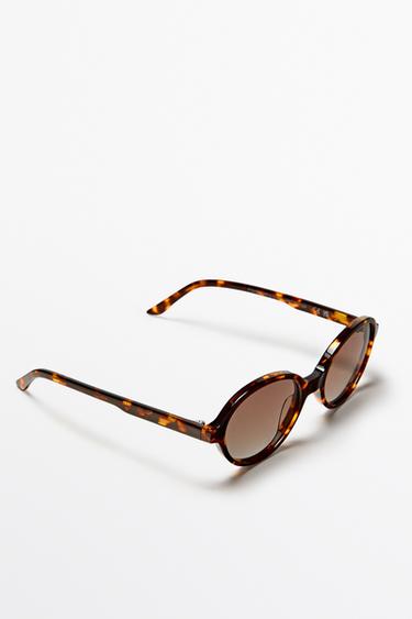 Oval tortoiseshell-effect sunglasses — Brown 2