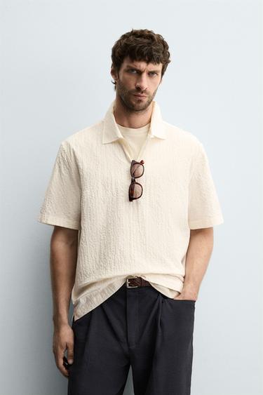SEERSUCKER POLO SHIRT - White by Zara