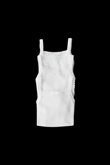 PACK TRES BODIES TIRANTES RIB - Blanco roto de Zara - Imagen 0