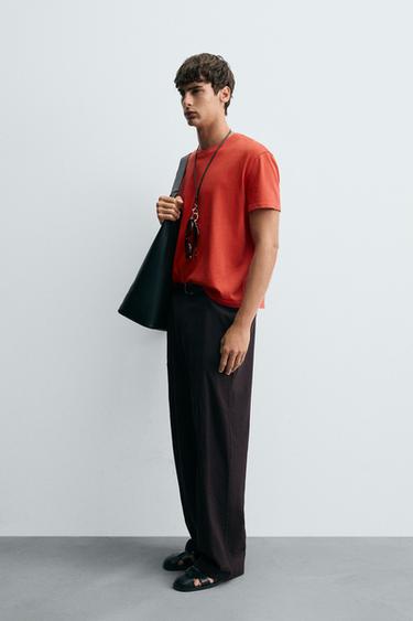 CROPPED FIT T-SHIRT - Red by Zara - Image 3