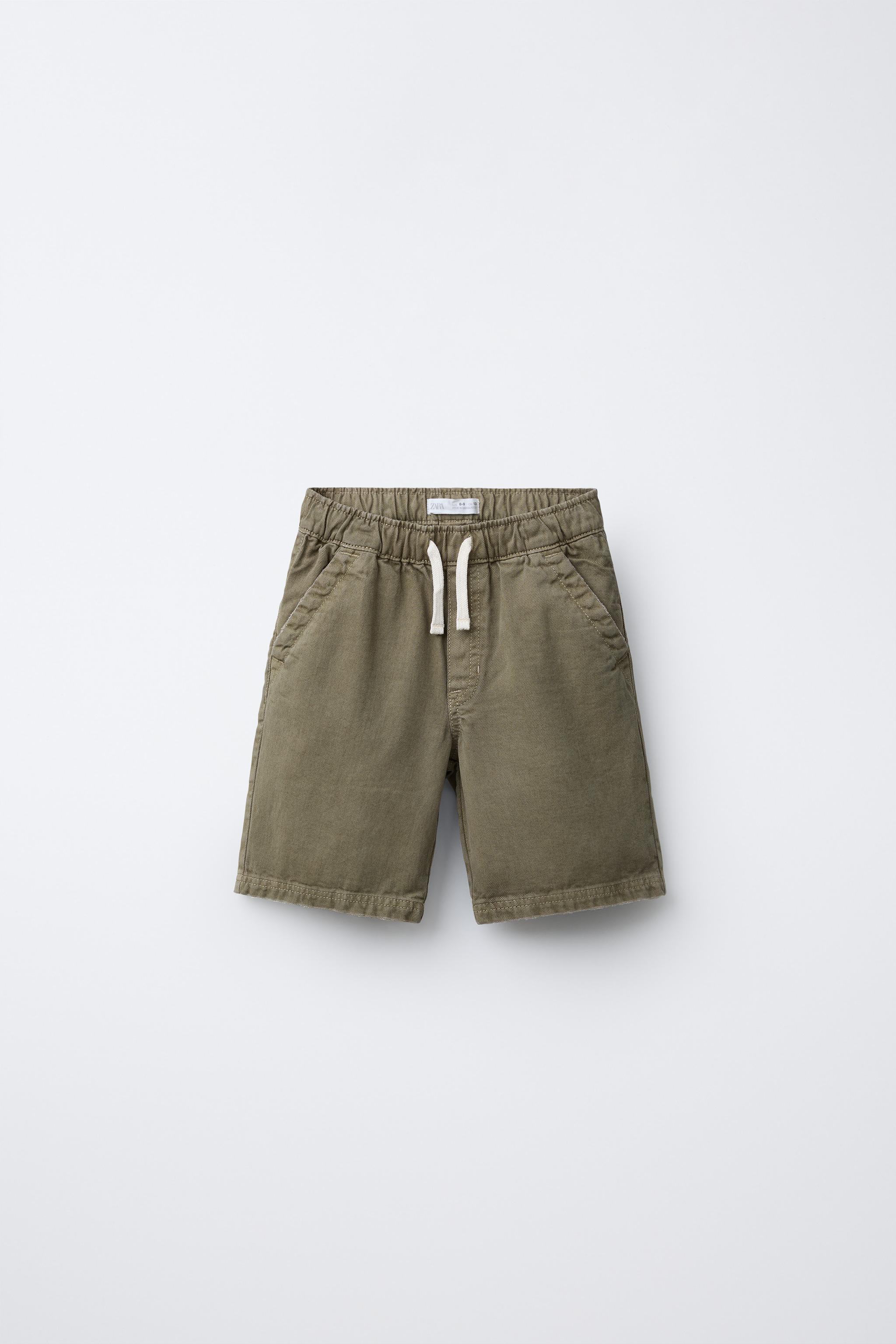BERMUDA DE SARJA LISA - Caqui | ZARA Brasil