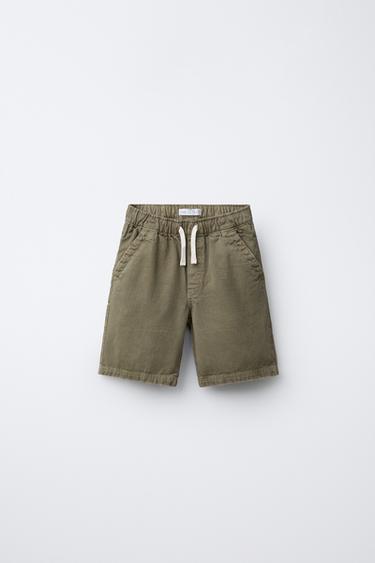 BERMUDA SARGA LISA - Khaki de Zara - Imagen 0