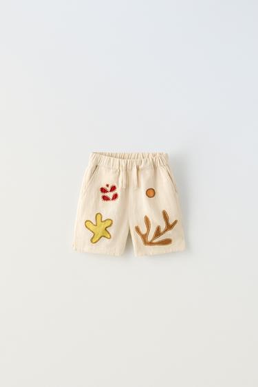 EMBROIDERED BERMUDA SHORTS - Multicoloured by Zara