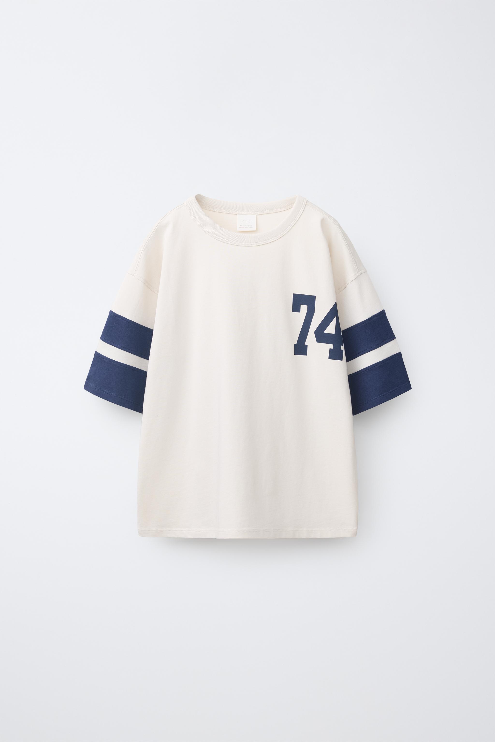 CAMISETA VARSITY COM FAIXAS - Cru | ZARA Brasil
