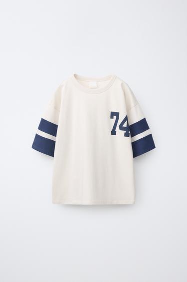 CAMISETA VARSITY BANDAS - Crudo de Zara - Imagen 0