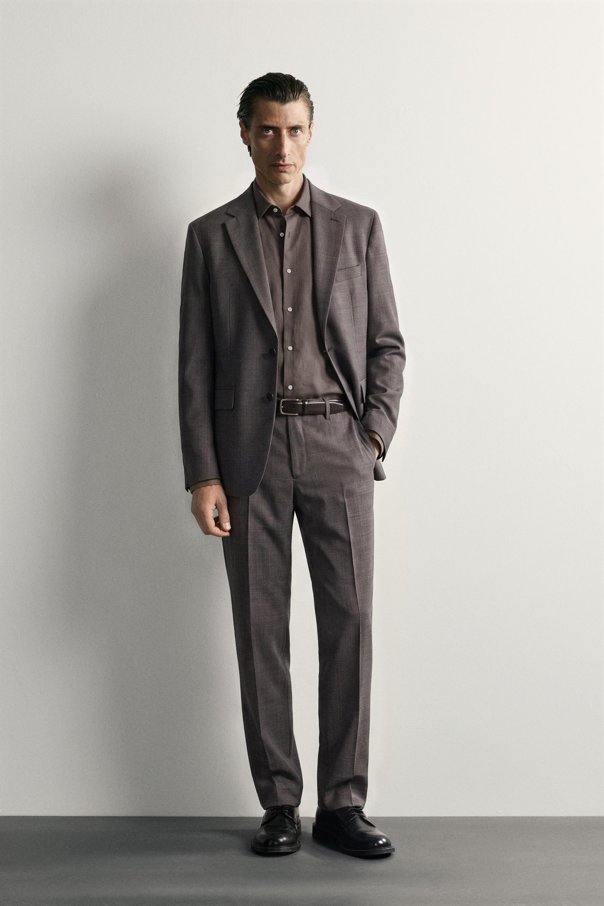 PANTALON DE COSTUME À CARREAUX EN LAINE