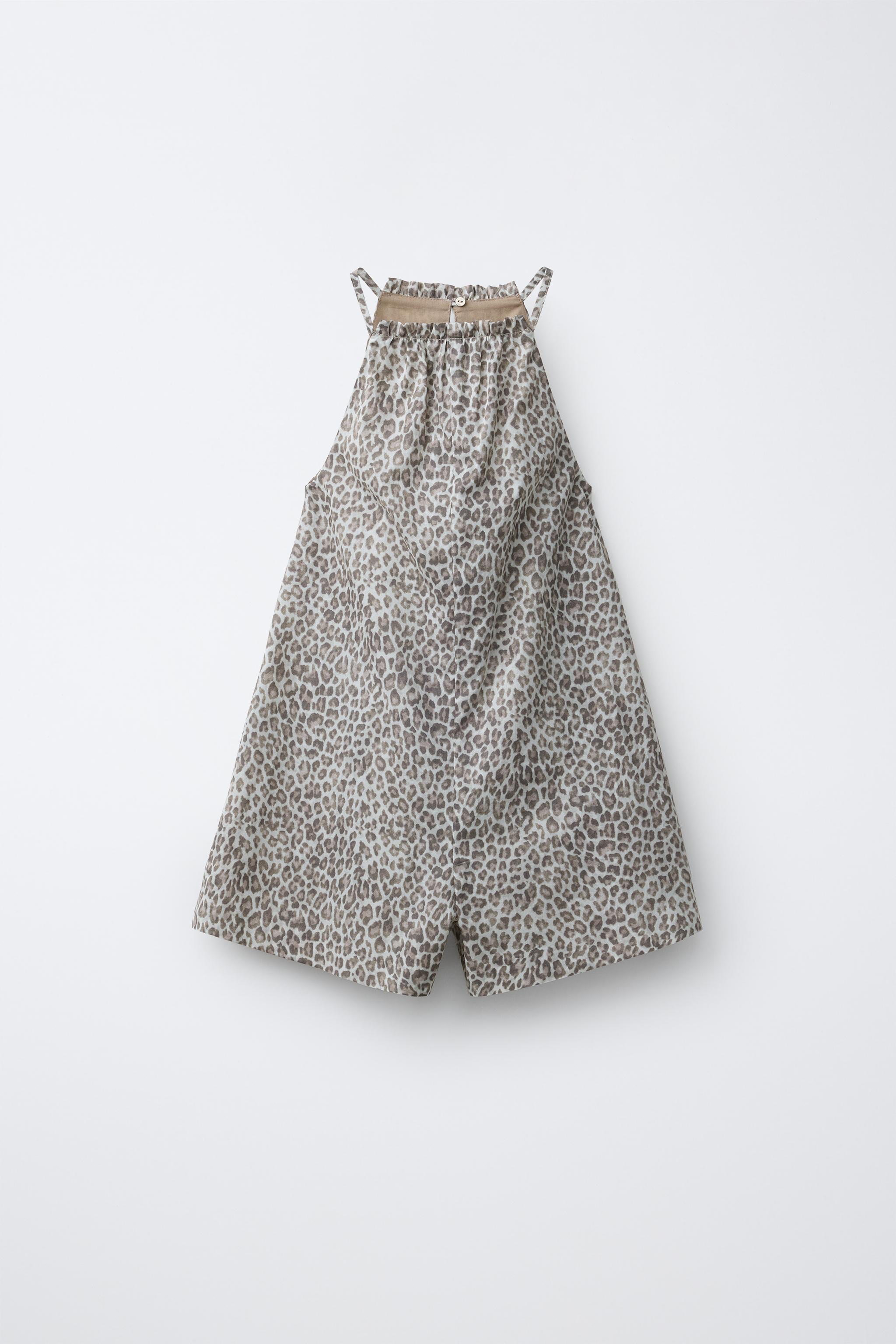 アニマル柄ショートジャンプスーツ - ブラウン/ エクリュ | ZARA Japan