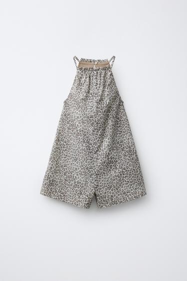 КОРОТКИЙ КОМБИНЕЗОН С АНИМАЛИСТИЧНЫМ ПРИНТОМ — Коричневый / Цвет небеленого полотна от Zara