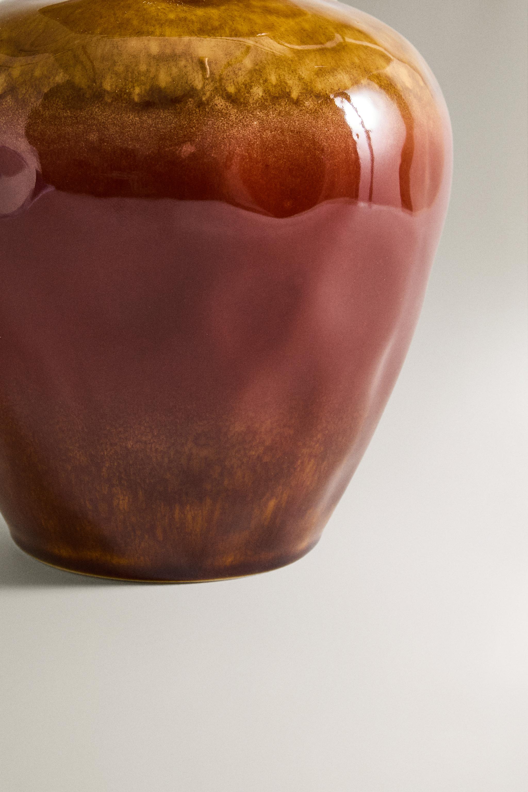 WIDE COLORED CERAMIC VASE