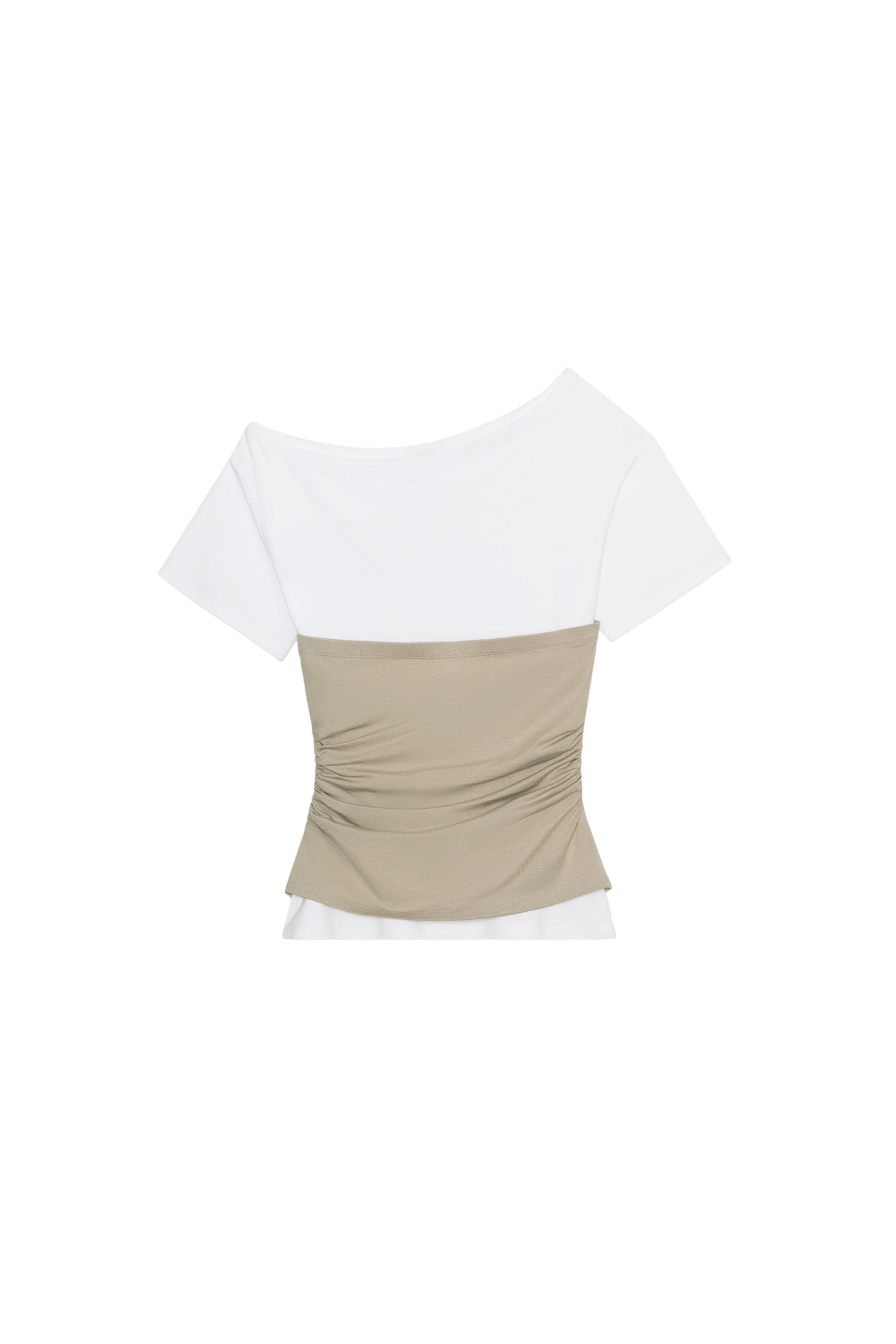 ASYMMETRIC RUCHED TOP - White | ZARA United States