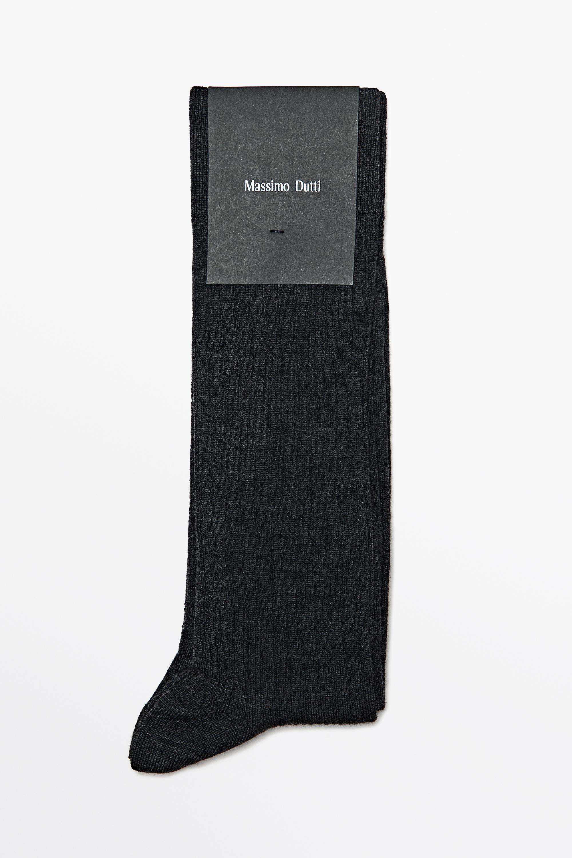 Ribbed dress socks — Anthracite Gray