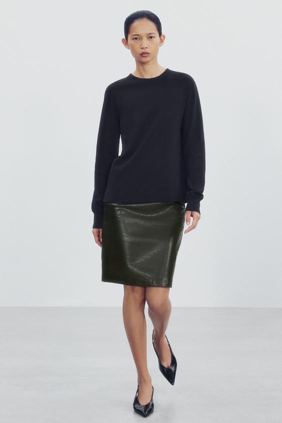 Zara LONG SLEEVE T-SHIRT - Black - Image 0