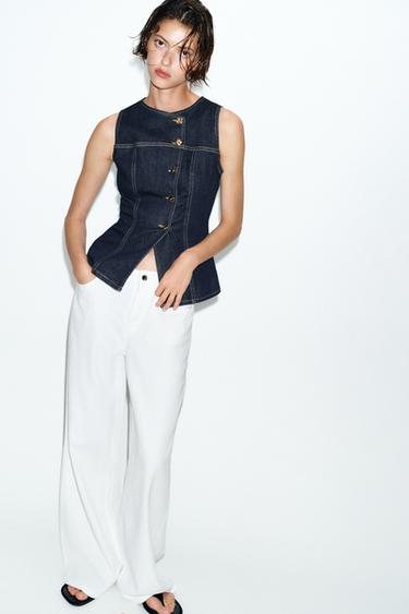 سترة صدرية Z1975 DENIM مجسمة - أزرق by Zara