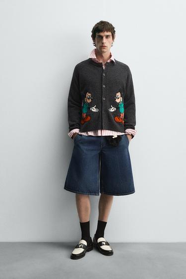 BERMUDA JORTS 데님 HARRY LAMBERT FOR ZARA X DISNEY - Zara의 인디고 블루 - 이미지 0