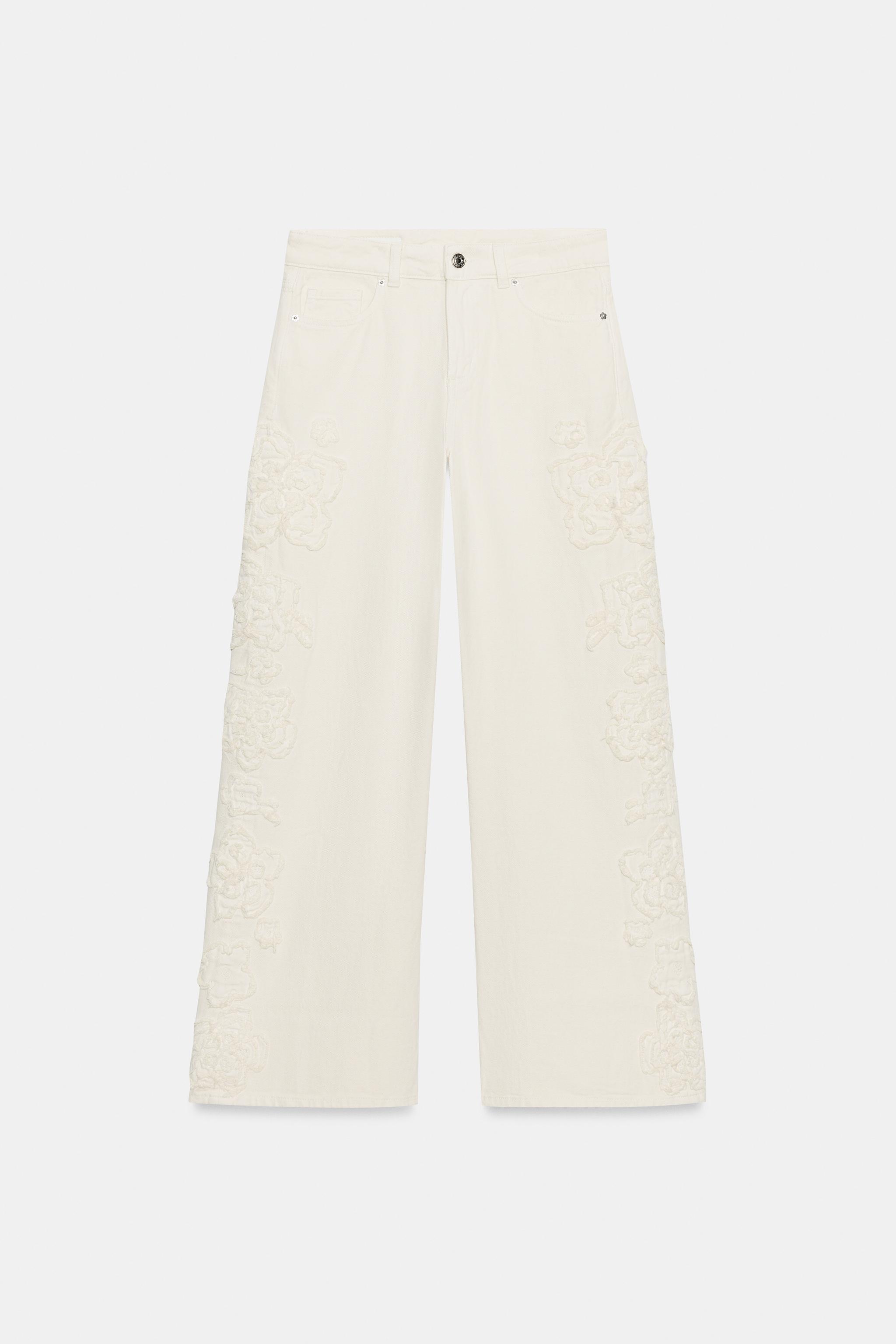 JEAN Z1975 WIDE LEG TAILLE NORMALE TEXTURÉ FLEURS