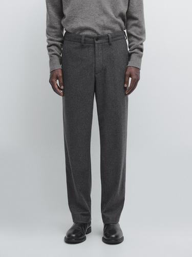 Zara Wool blend flannel trousers - Gray