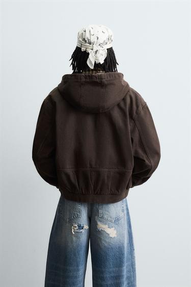 VESTE MATELASSÉE À CAPUCHE - Marron de Zara - Image 2