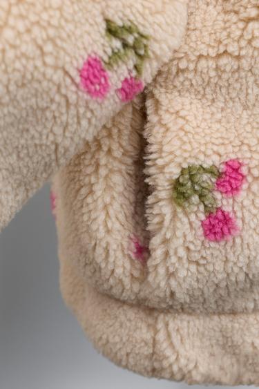 FAUX SHEARLING CHERRY JACKET - Ecru by Zara - Image 6