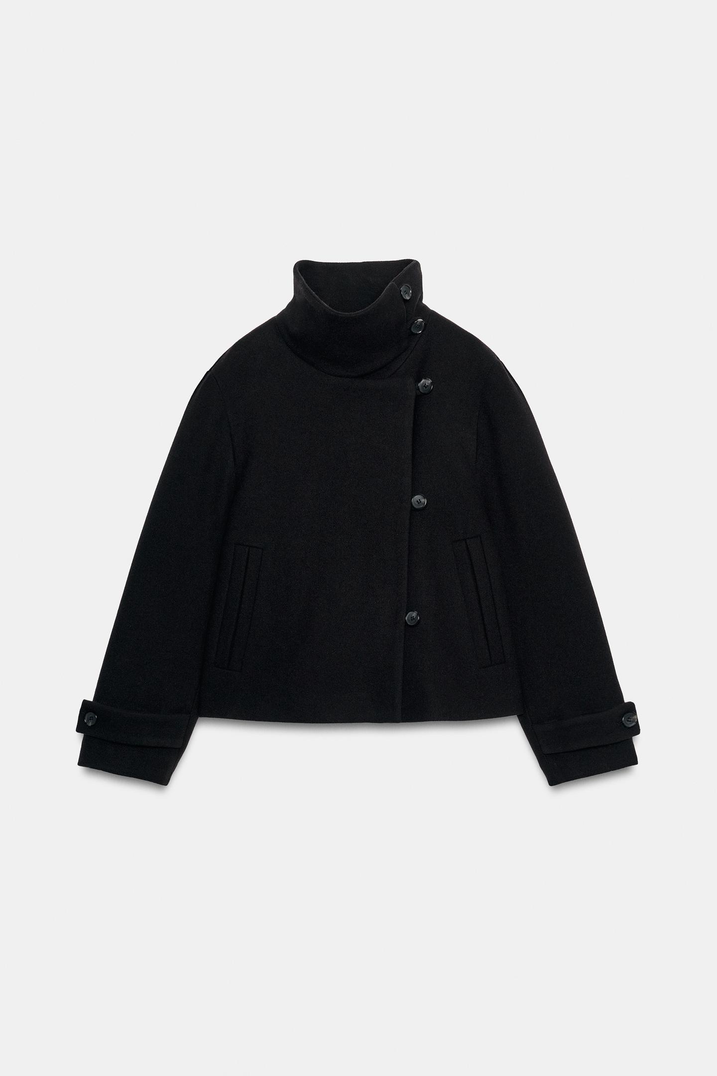 Женская куртка Zara Soft Double-Breasted, цвет: Чёрный — фото 5