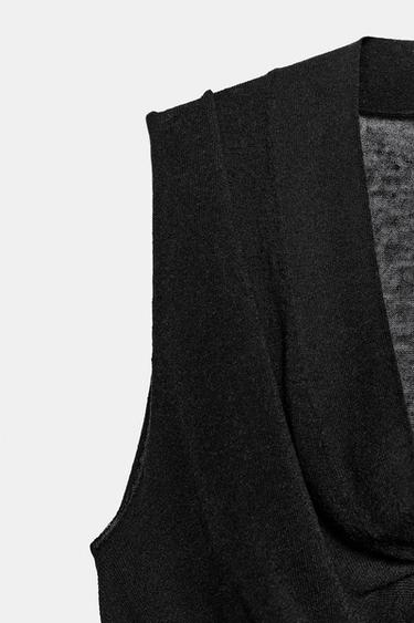 TOP CACHE-CŒUR EN MAILLE - Noir de Zara - Image 5