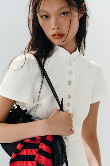 STRIPED PEPLUM TOP - White by Zara