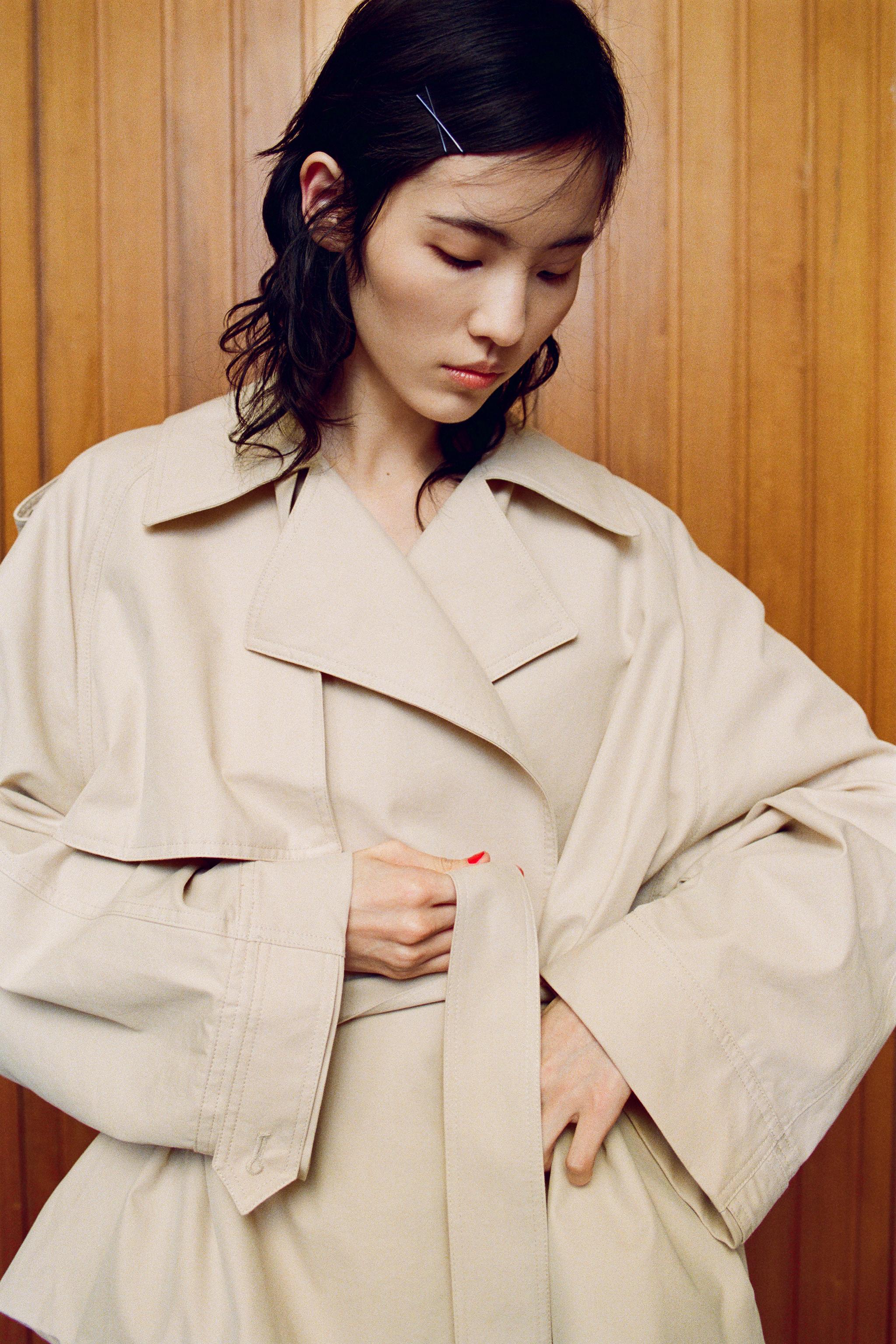 SHORT TRENCH COAT WITH BELT - camel | ZARA South Africa