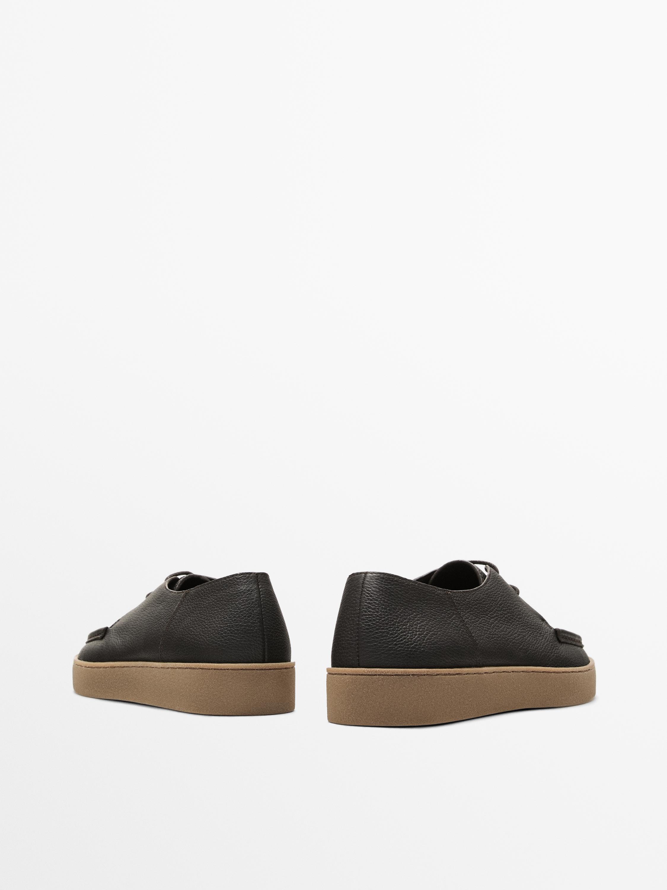 Chaussures bord mocassin cuir nappa foulé
