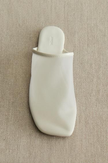 Zara MESH MULES - White