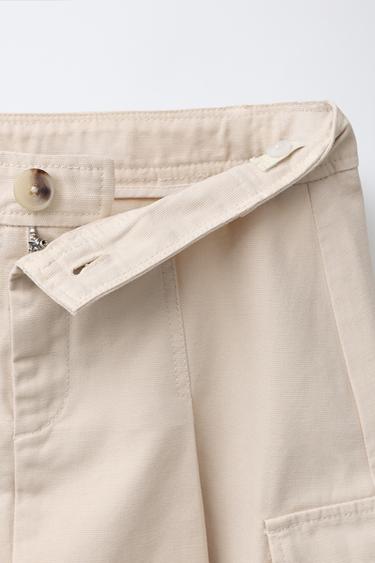 PLEATED SKIRT WITH POCKET - Light beige by Zara - Image 2