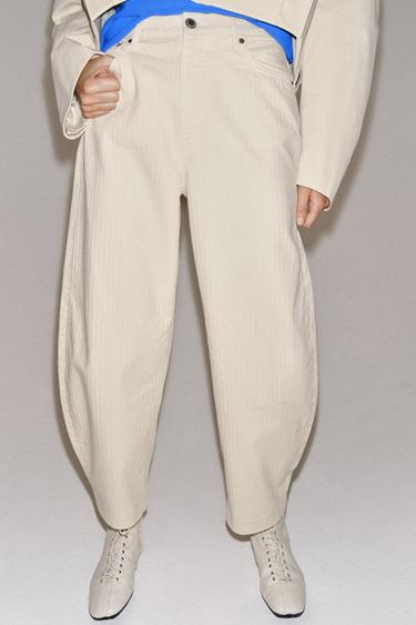 ZW COLLECTION TAPERED HIGH-WAIST JEANS - Butter by Zara - Image 3