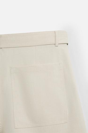 BERMUDA PLIS CEINTURE - Sable de Zara - Image 8