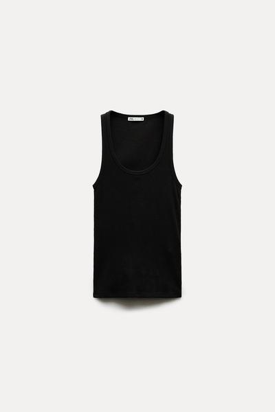 FİTİLLİ PAMUKLU KOLSUZ TANK TOP_4