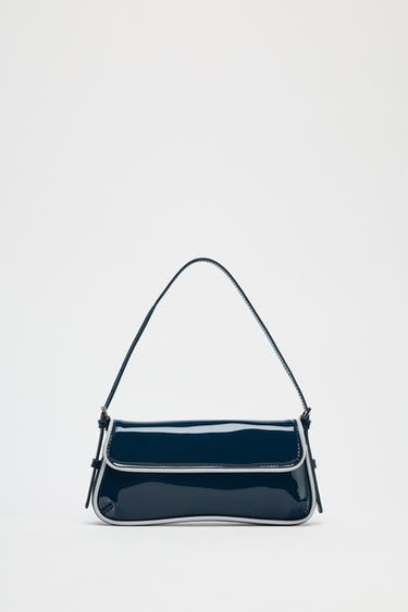 CONTRAST PATENT-EFFECT SHOULDER BAG - Blue by Zara - Image 0