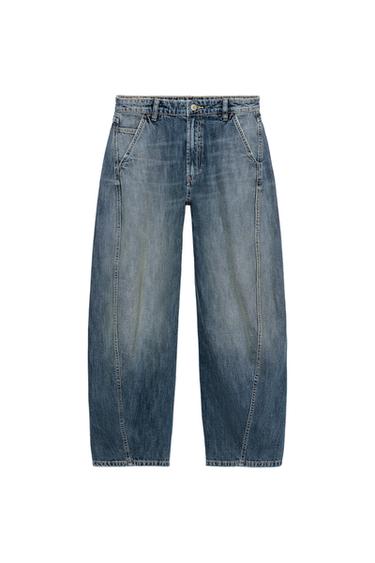 JEANS TRF CHINO BARREL TIRO MEDIO - Azul de Zara