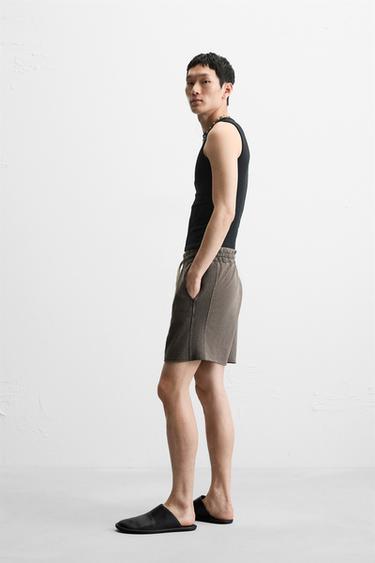 BERMUDA RELAXED FIT DÉLAVÉ - Marron de Zara - Image 3