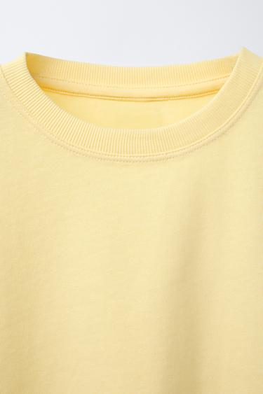T-SHIRT ÉPAIS UNI - Jaune de Zara - Image 2