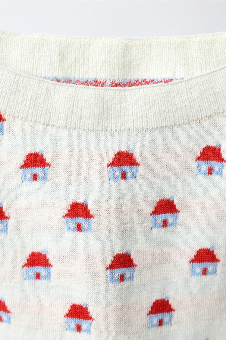 PANTALÓN DE PUNTO JACQUARD CON ESTAMPADO DE CASA 4