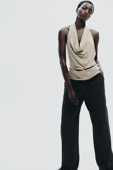 PANTALON STRUCTURÉ - Noir de Zara - Image 1