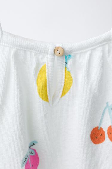 FRUIT PRINT SHORT ROMPER - White by Zara - Image 3
