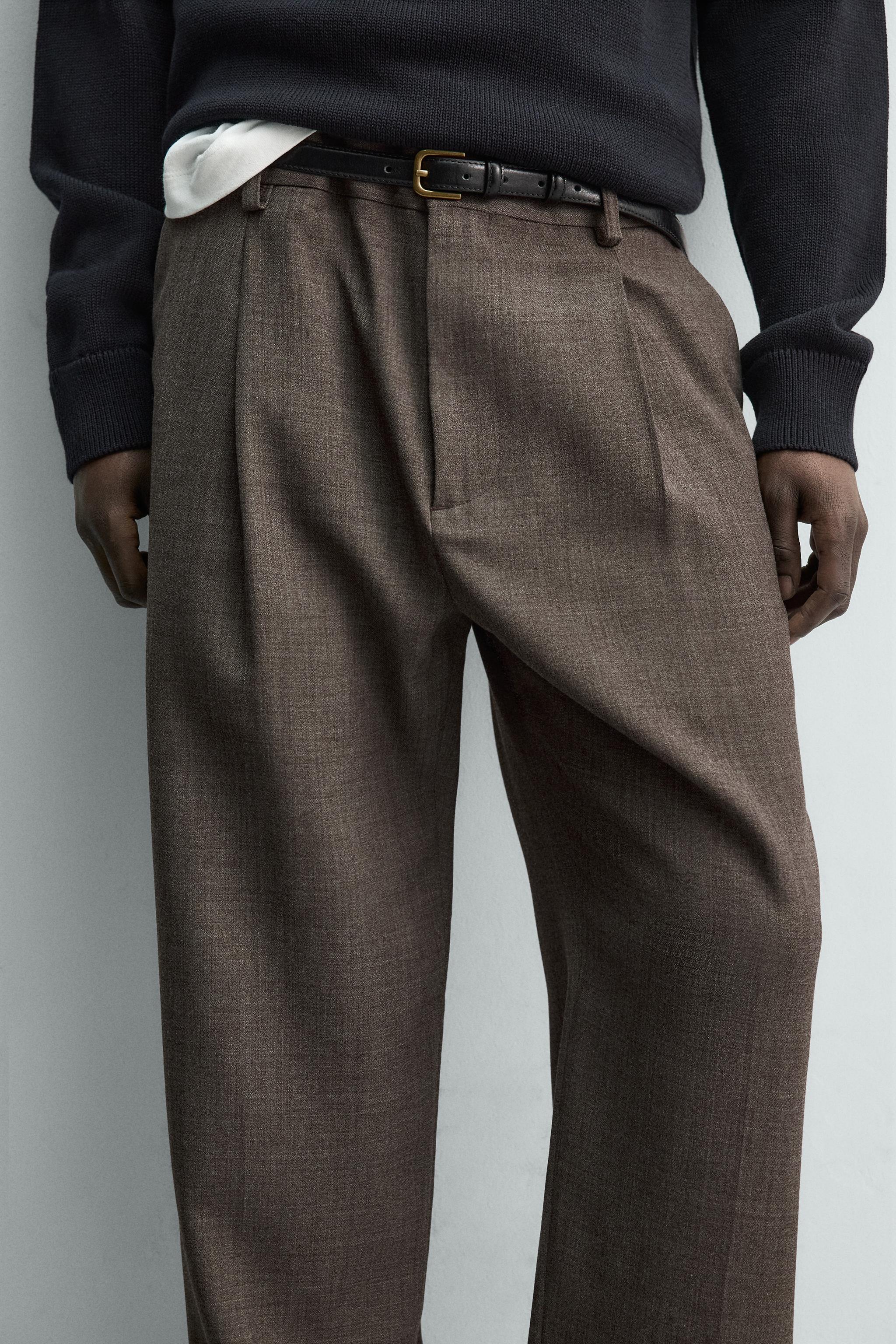 PANTALON AVEC LAINE À PLIS
