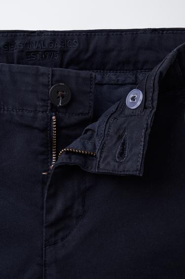 BASIC CHINO BERMUDA SHORTS - Navy blue by Zara