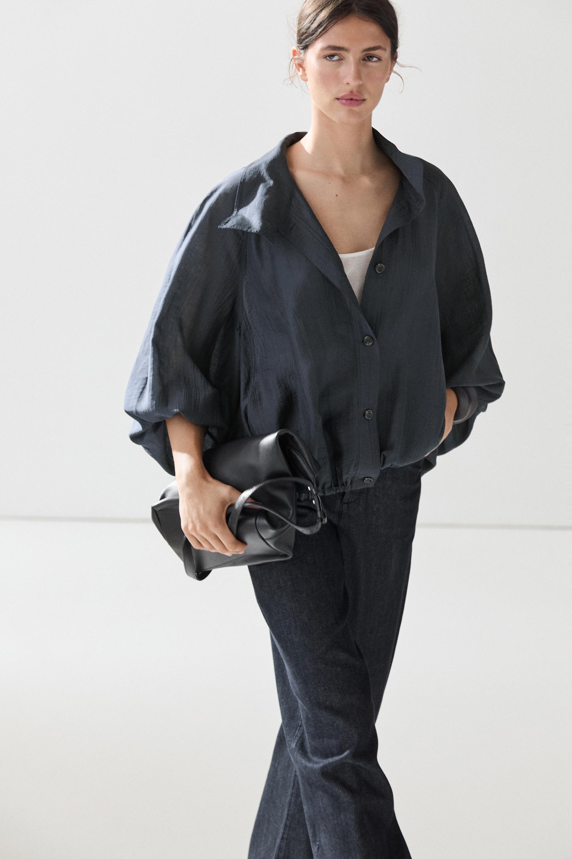 Veste bomber fluide détail froncé