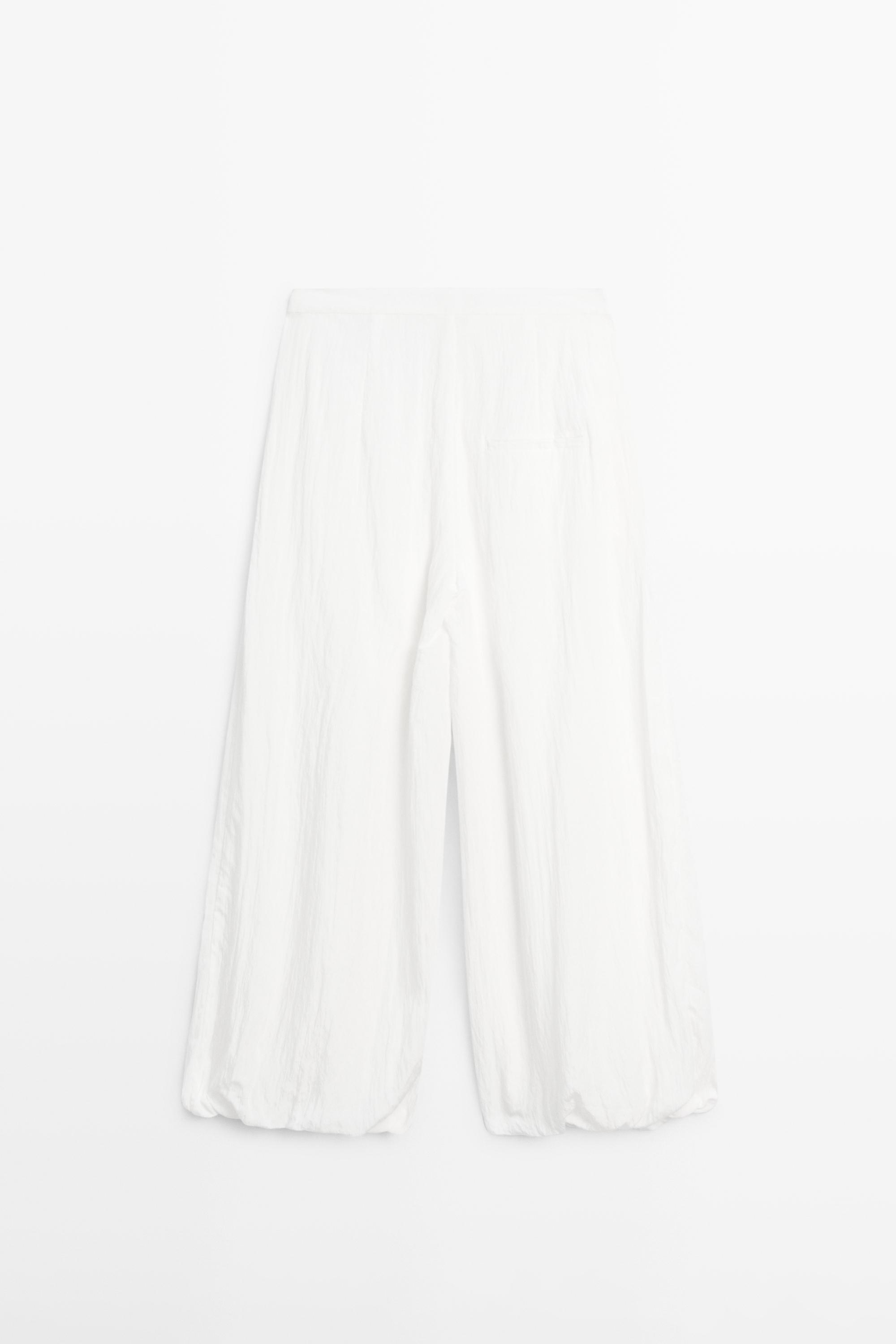 Flowing sarouel trousers with textured detail