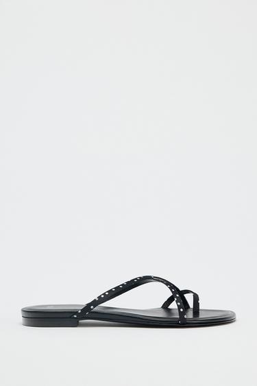 POLKA DOT STRAPPY SANDALS - Black by Zara