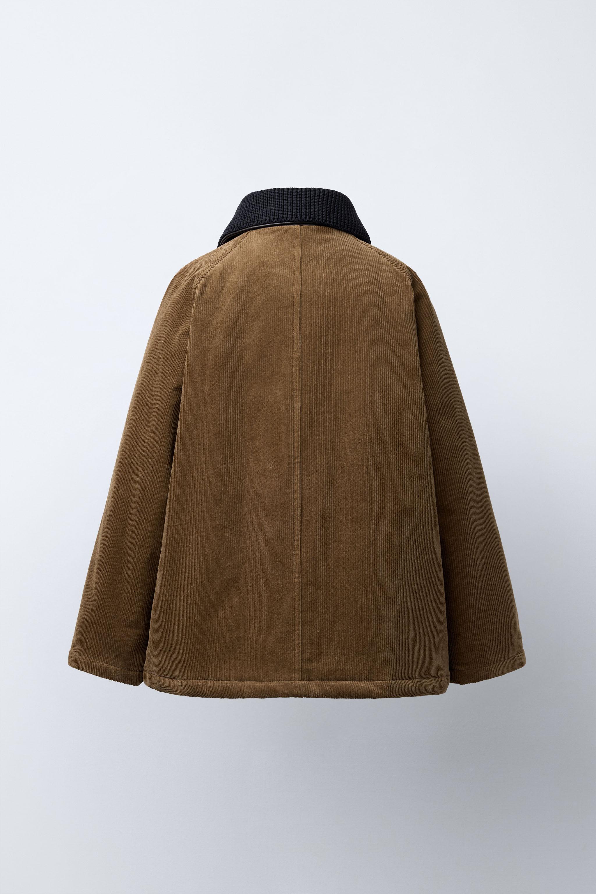 BENSIMON ® X ZARA DOUBLE COLLAR REMOVABLE FAUX FUR PADDED CORDUROY JACKET